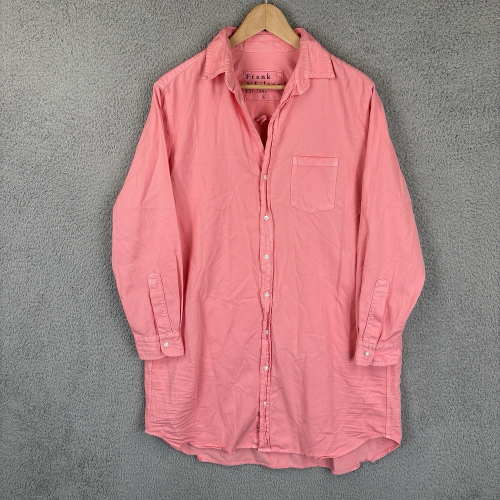 Frank & Eileen Mary Famous Denim Shirt Dress Cotton Candy Pink Size Large